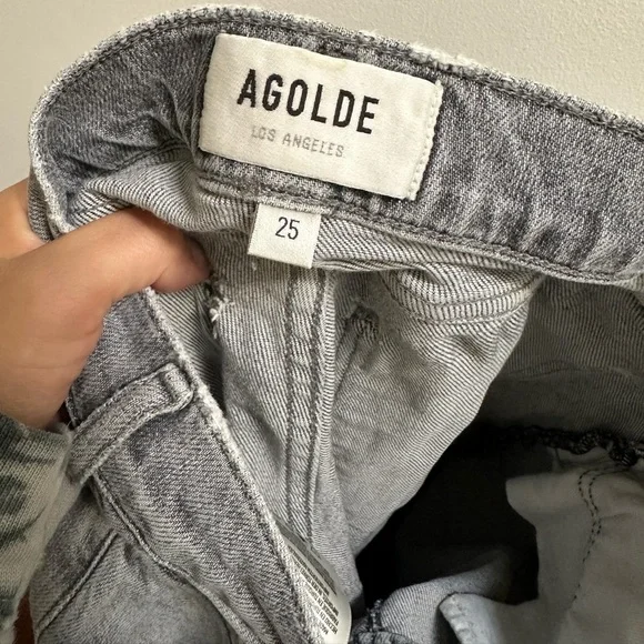 AGOLDE Toni Mid Rise Straight Leg Ankle Gray Denim Jeans EUC - Picture 4 of 10